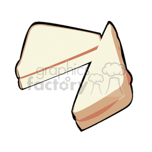 Clipart image of two triangular sandwich pieces with a filling, likely representing a simple bread sandwich.
