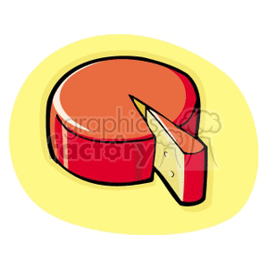 Round Cheese with Cut Wedge