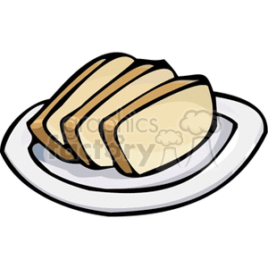 A clipart image of slices of bread on a plate.