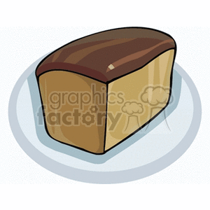 A clipart image of a loaf of bread on a white plate.