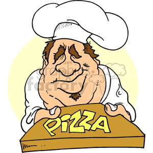 Pizza maker handing you your pizza