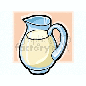 Clipart image of a glass pitcher filled with a light-colored beverage, possibly lemonade.