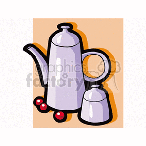 Coffee Pot with Cherries