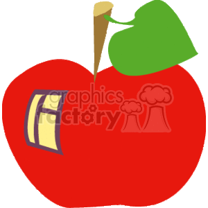 Cartoon apple house with a window