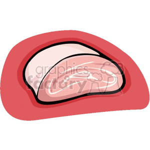 Clipart image of a raw steak tenderloin cut of beef.