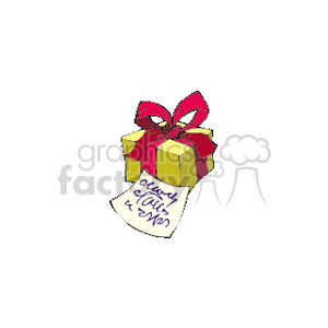 Christmas Gift Box with Red Ribbon