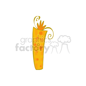 The image is a clipart of a wrapped gift or present. The present appears to have an orange wrapping with yellow spots and a yellow ribbon or decoration on top.