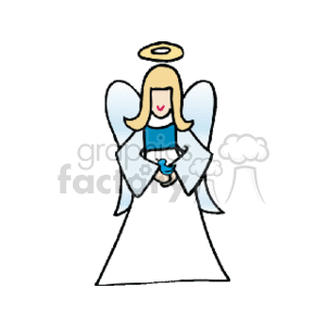 Christmas Angel with a blue bird