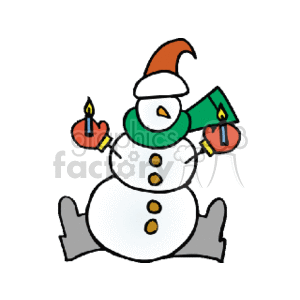 Snowman with candles