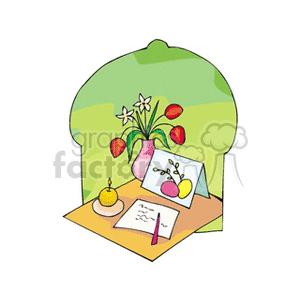 Easter Card with Flowers and Candle