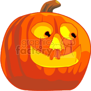   This clipart image features a traditional Halloween jack-o