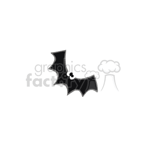 This clipart image features a simplified, stylized illustration of a bat, usually associated with Halloween. The bat appears to be in mid-flight with its wings spread out.