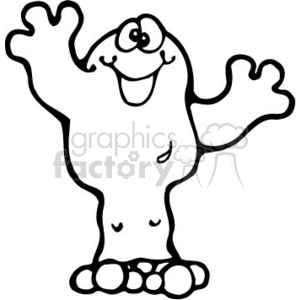   This is a cartoonish clipart image featuring a friendly-looking ghost. The ghost has an exaggerated expression with a big smile, round eyes (one of them winking), and its 