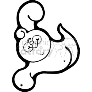 The clipart image depicts a cartoon-style ghost. The ghost appears friendly and is characterized by simple, flowing lines to suggest its ethereal form. Its face consists of two eyes and a mouth arranged in a playful expression.