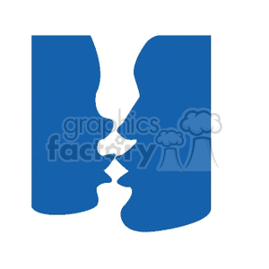 Romantic Kissing Silhouette Heart