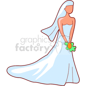 Wedding bride with a veil 
