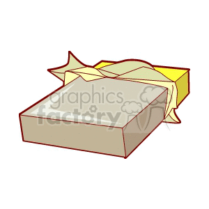 Clipart image of a box partially wrapped in paper.