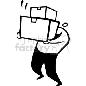 Person Carrying Moving Boxes