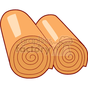 Clipart image of two rolled carpets.