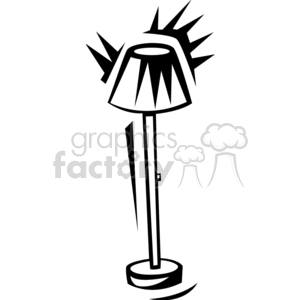 Clipart illustration of a stylized floor lamp emitting light.