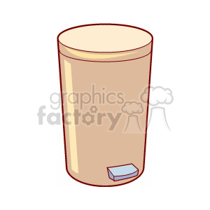 A clipart image of a beige pedal-operated garbage can.