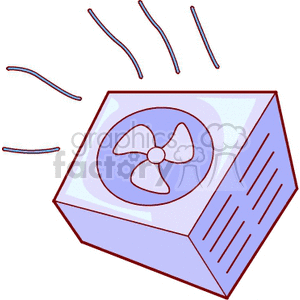 Clipart image of an air conditioning unit with air flow lines indicating cooling.