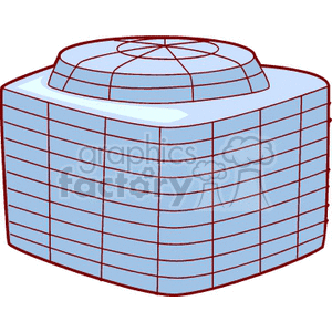 Illustration of an old-styled air conditioner unit  with a grid pattern.