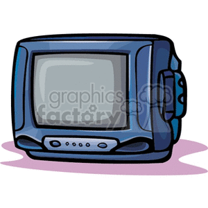 A cartoon-style illustration of a vintage television set.