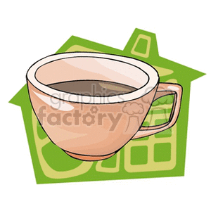 Coffee Cup with House Background