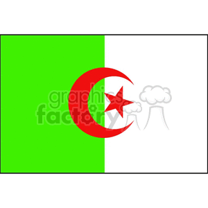 Flag of Algeria crescent moon & star