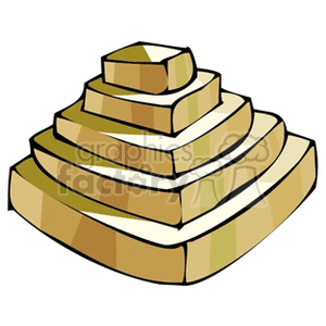 Clipart image of a step pyramid, featuring layered stone architecture.