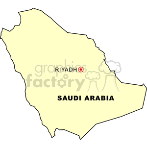 Saudi Arabia Map with Riyadh Highlighted