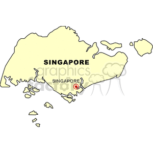 Clipart image of Singapore map highlighting the country's location.