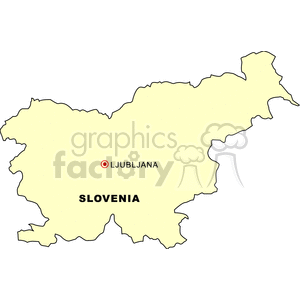 Map of Slovenia with Ljubljana Highlighted