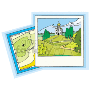 Church Landscape and Map Illustration