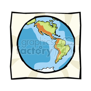 Stylized World Map Featuring the Americas