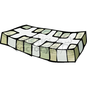 Clipart image of a stack of money bills.