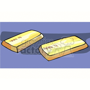 Clipart image of two gold bars with weights marked as 999 g.