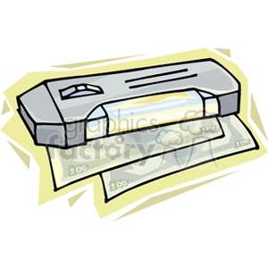 Illustration of a Scanner Checking Bank Notes