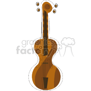 The clipart image shows a stylized illustration of a cello, which is a bowed string instrument with four strings and a characteristic deep, rich sound. The cello is typically played in orchestras as part of the string section but is also a popular solo instrument.