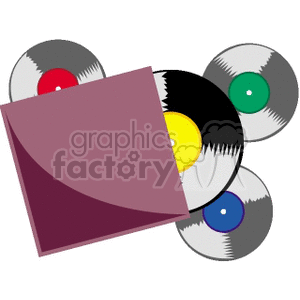 Colorful Vinyl Records with Sleeve