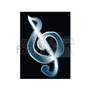 Stylized Metallic Treble Clef