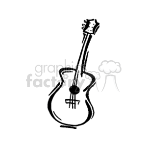 Acoustic Guitar - Black and White Music Strings