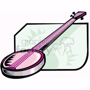 Banjo Image with Decorative Background