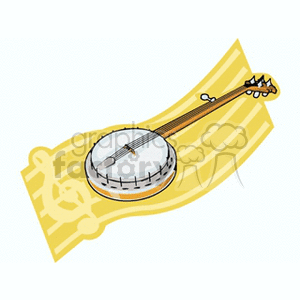 Banjo with Musical Notes