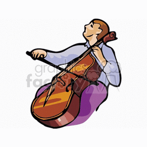 Clipart of a person playing a cello.