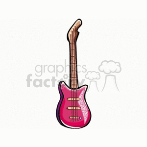 Clipart image of a pink electric guitar.