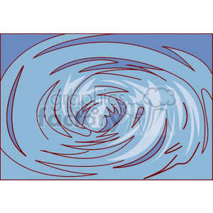 A stylized clipart image depicting a swirling whirlpool with ocean waves in shades of blue.