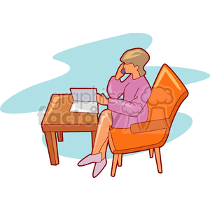 Businesswoman Reading in Office Setting