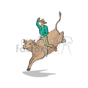 cowboy on a bucking bull